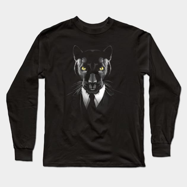 Suit Panther Long Sleeve T-Shirt by albertocubatas